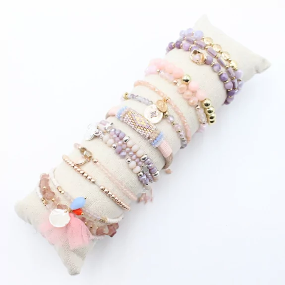 copy of Pack de 12 bracelets acier - argenté noir