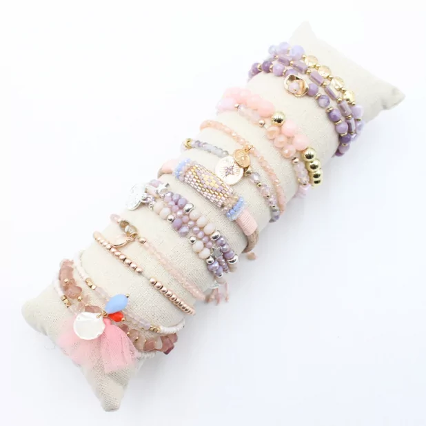 copy of Pack de 12 bracelets acier - argenté noir
