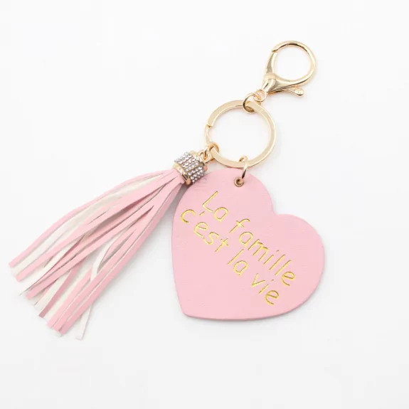 Porte clefs avec message la famille c'est la vie