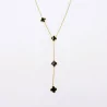 Collier acier inoxydable avec trèfle émaillé