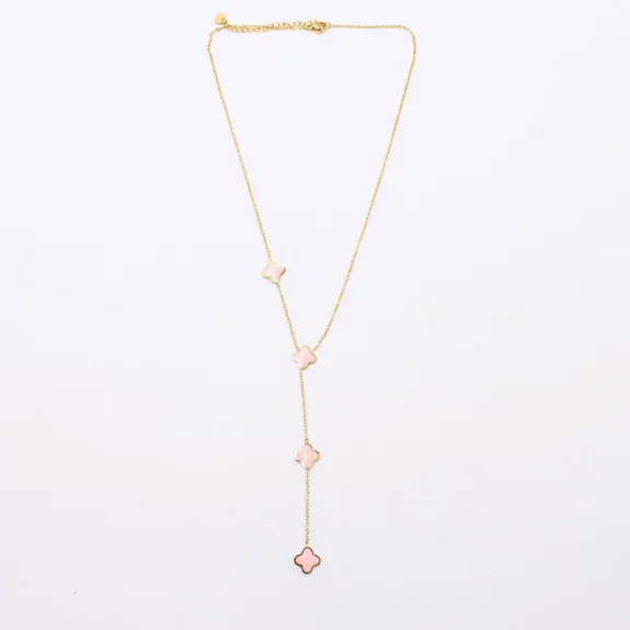 Collier acier inoxydable avec trèfle émaillé