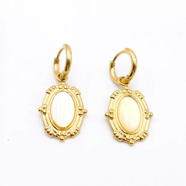 Boucles d'oreilles créoles avec pampille