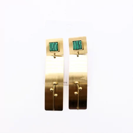 Boucles d'oreilles pendante acier