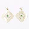Boucle d'oreille acier cabochon fleur
