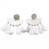 Boucle d'oreille en acier argenté - breloques