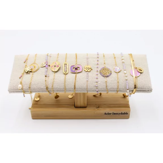 copy of Pack de 12 bracelets acier - argenté noir
