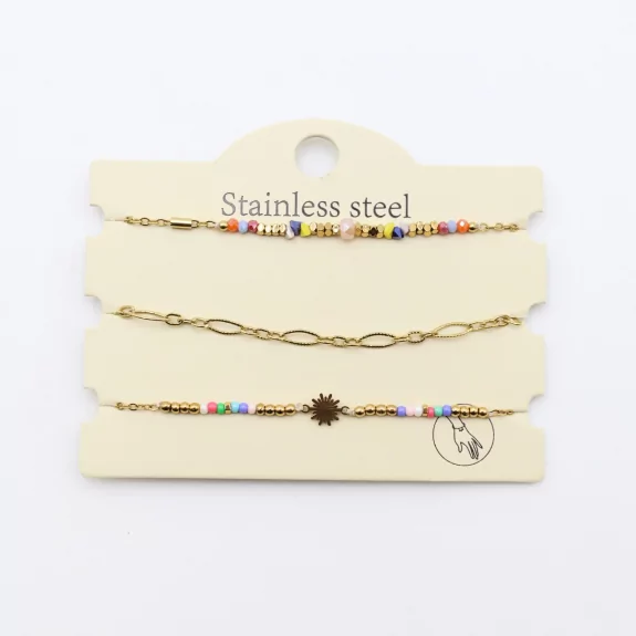 Pack de 3 bracelets acier -...