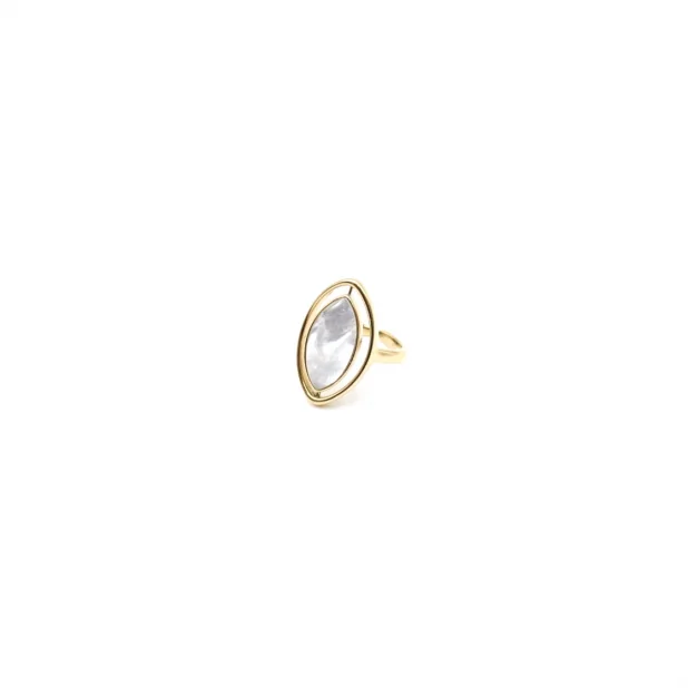 Bagues dorées avec cabochon