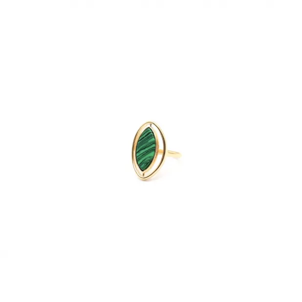 Bagues dorées avec cabochon