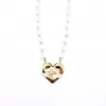 Collier perles et cœur doré