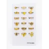 Pack 18 bagues acier inoxydable - JAUNE