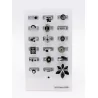 Pack 18 bagues acier inoxydable - argenté noir