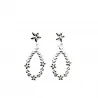 Boucles d'oreilles argentées avec fleurs