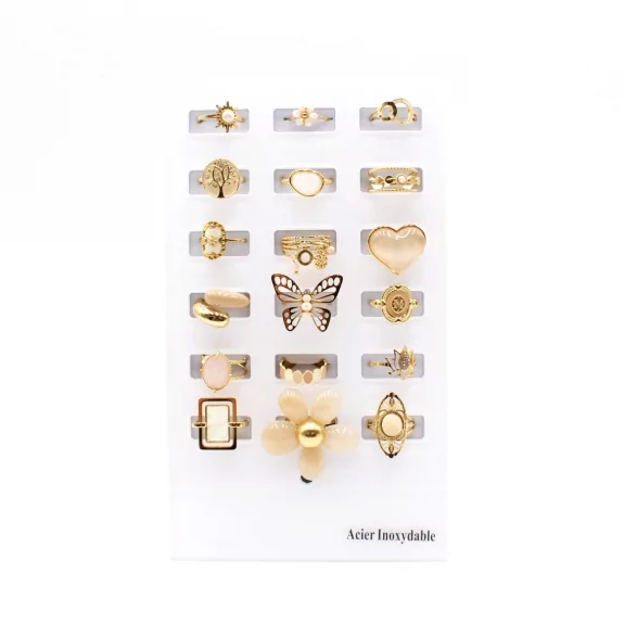 Pack 18 bagues acier...