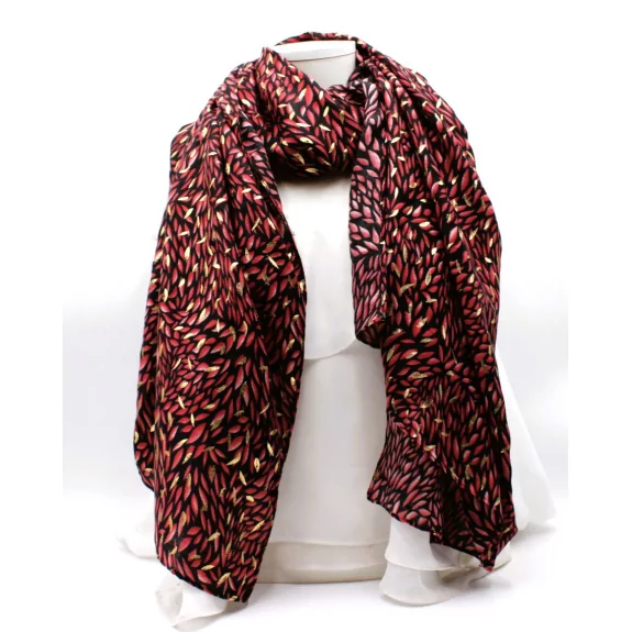 Echarpe motif feuille avec...