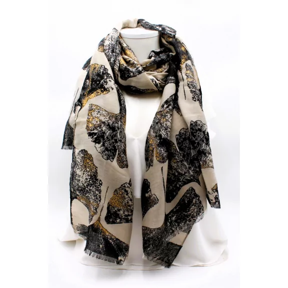 Echarpe tendance ginkgo lurex