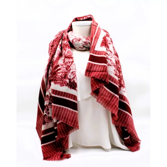 Echarpe esprit toile de jouy