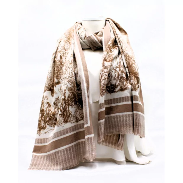 Echarpe esprit toile de jouy