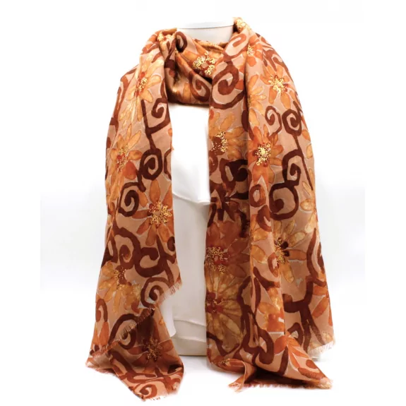 Echarpe avec fleurs et...