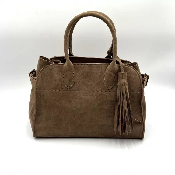Sac à main tendance cuir avec pompon