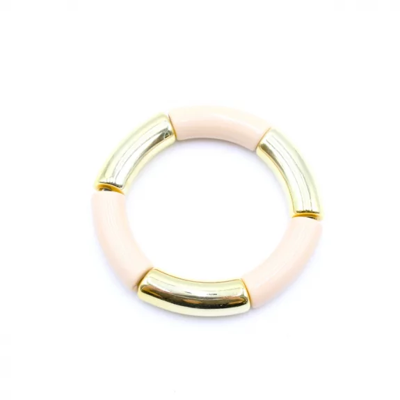 Bracelet jonc doré et couleur unie