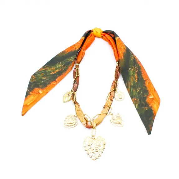 Collier foulard breloques...