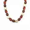 Collier cabochon résine et doré brossé