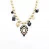 Collier acier motif camée
