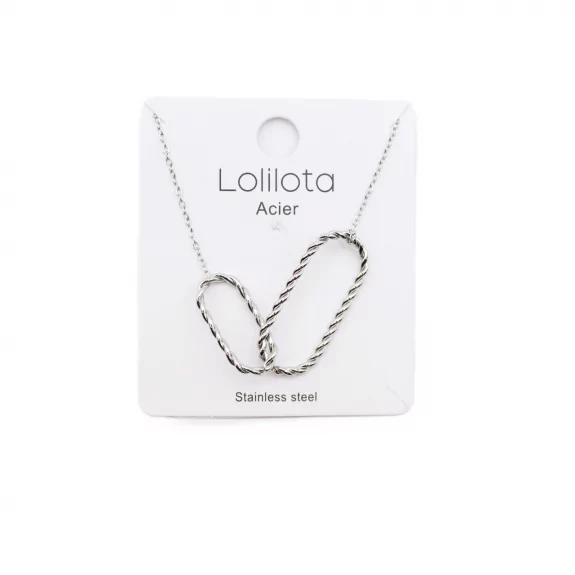 Collier acier - ovale torsadé