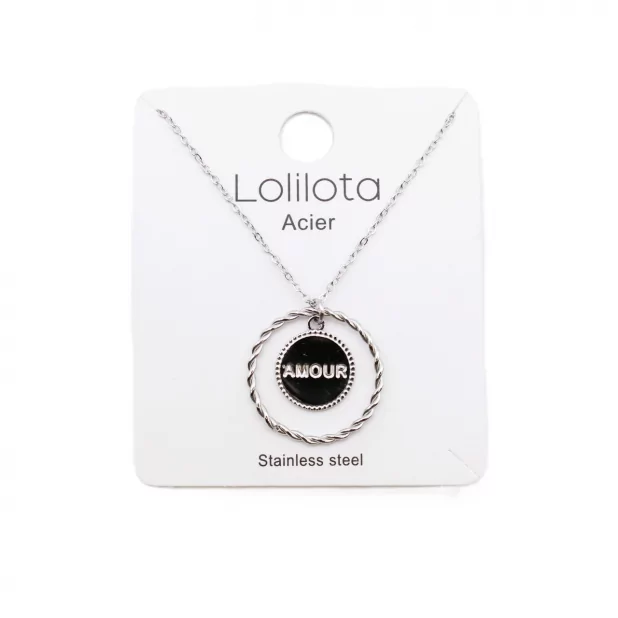 Collier acier - amour