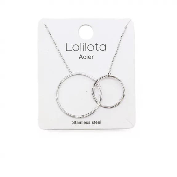 Collier acier - rond entremêlé