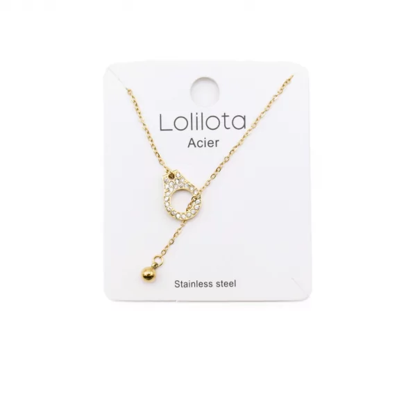 Collier acier - MENOTTE STRASS