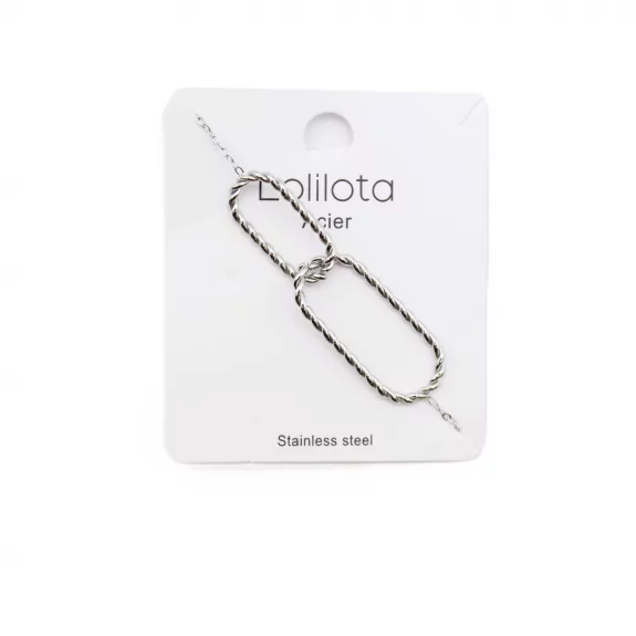 Bracelet acier - ovale torsadé