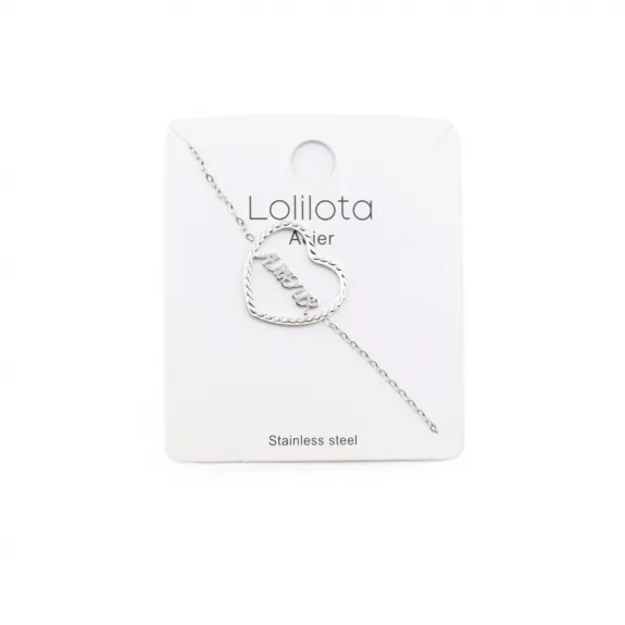 Bracelet acier - coeur amour