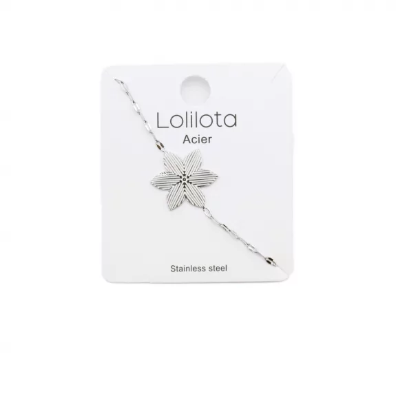 Bracelet acier - fleur