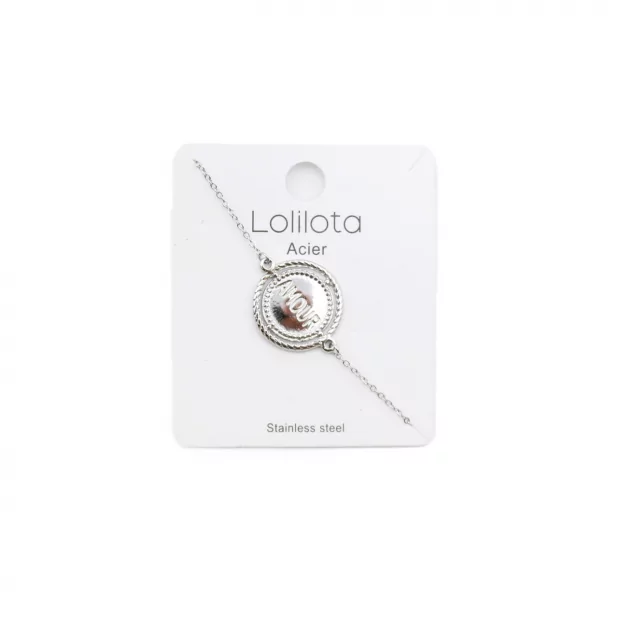 Bracelet acier - rond amour