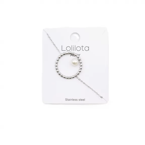 Bracelet acier - rond perle