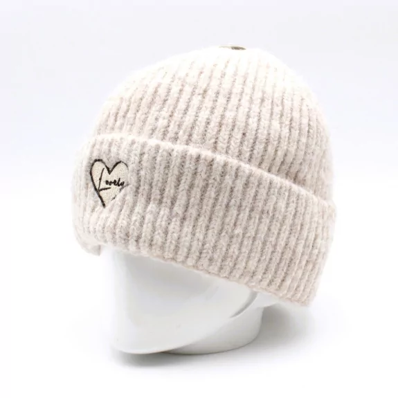 Bonnet tendance côtelé cœur...