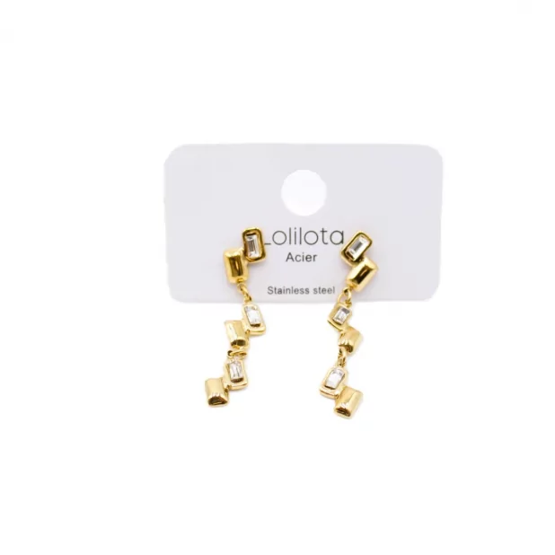 Boucle d'oreille acier - pendante