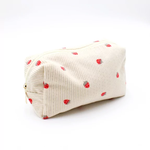 Pochette côtelée - fraise