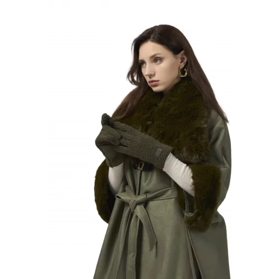 Gant suédine avec moumoute