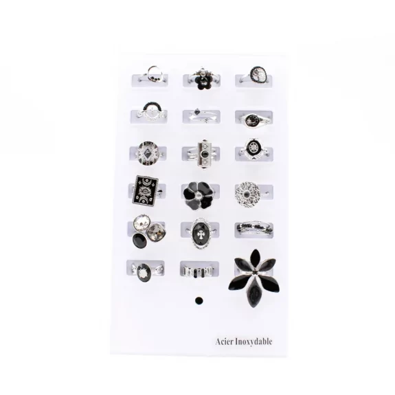 copy of Pack 18 bagues acier inoxydable - noir