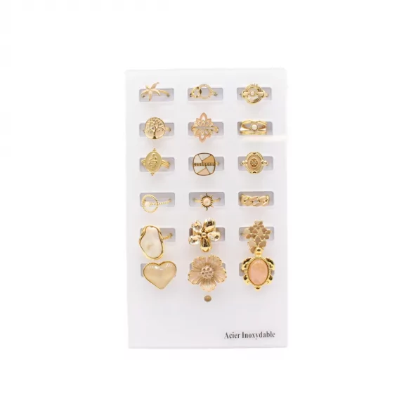 Pack 18 bagues acier...