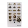 Pack 18 bagues acier inoxydable - gris