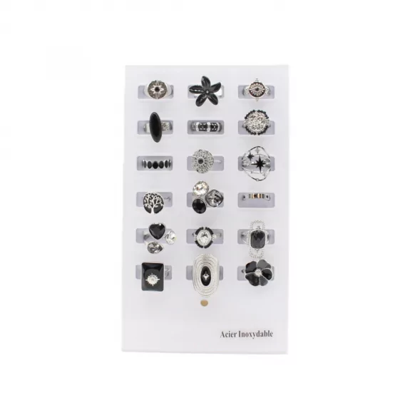 copy of Pack 18 bagues acier inoxydable - noir