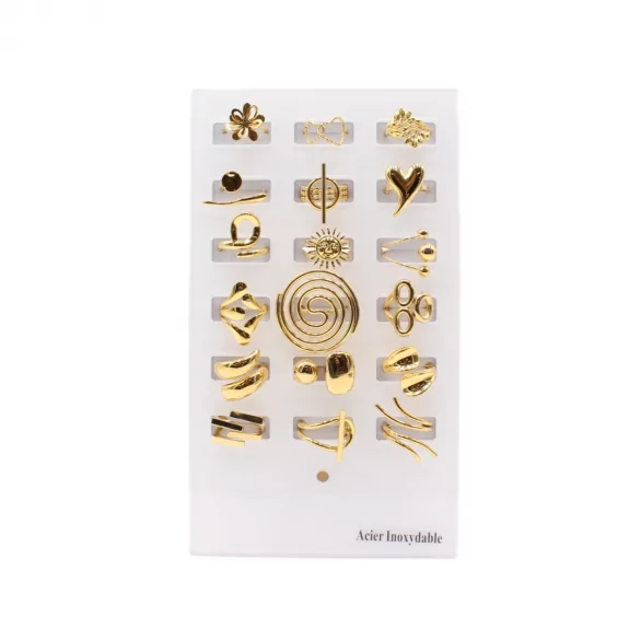 Pack 18 bagues acier...