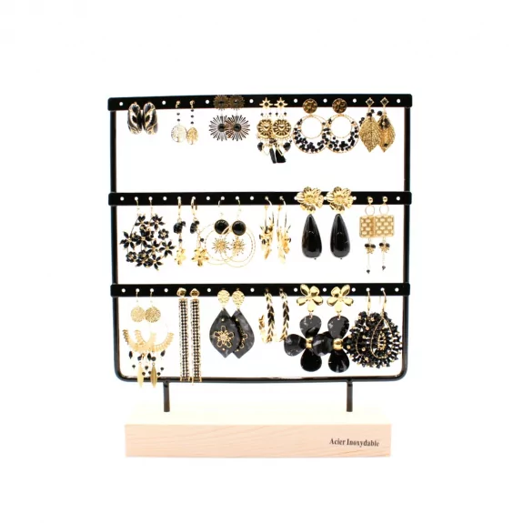 copy of Pack de 18 boucles d'oreilles acier - noir
