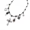 Collier argenté breloques croix