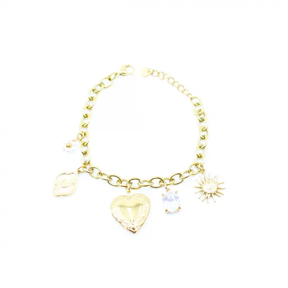 Bracelet breloques cœur et...