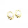 Boucles d'oreilles acier cabochon nacré